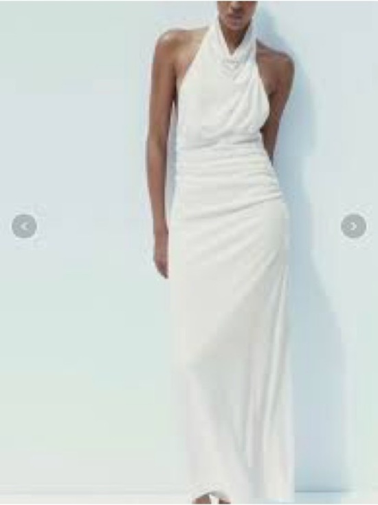 Zara Dresses & Skirts - Zara White Halter-Style Maxi Dress
